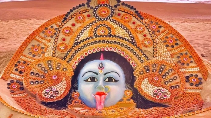 Sand statue of Maa Kali