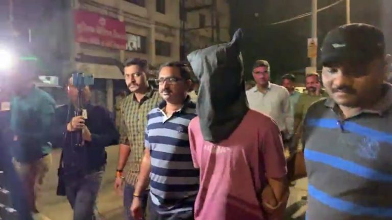 A recreation of the attack on the police in Vadodara