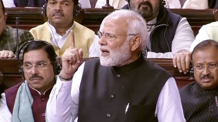 રાજ્યસભામાં નરેન્દ્ર મોદી