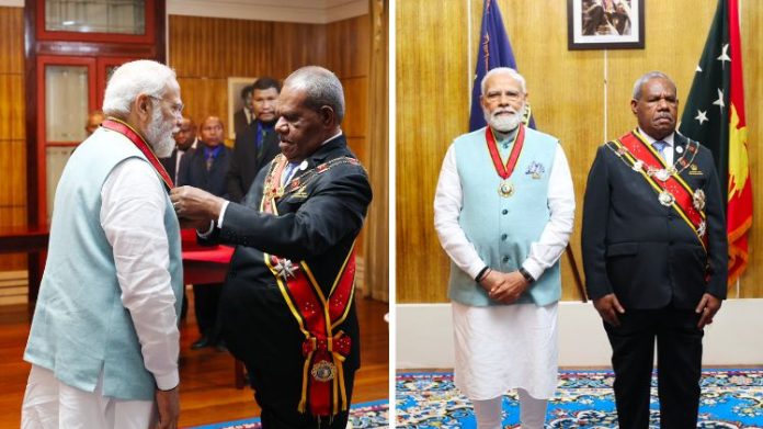 મોદીને પાપુઆ ન્યૂ ગિનીનું સર્વોચ્ચ સન્માન