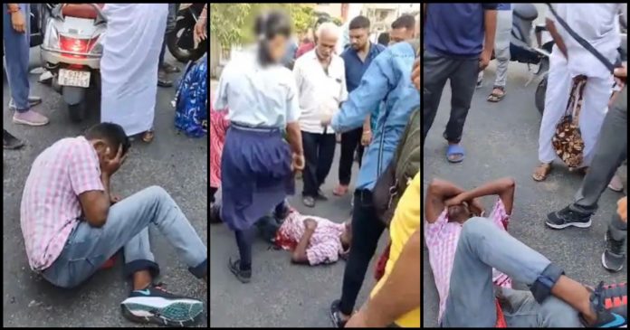 ભુલાભાઇ પાર્ક પાસે રોમિયોને મળ્યો મેથીપાક