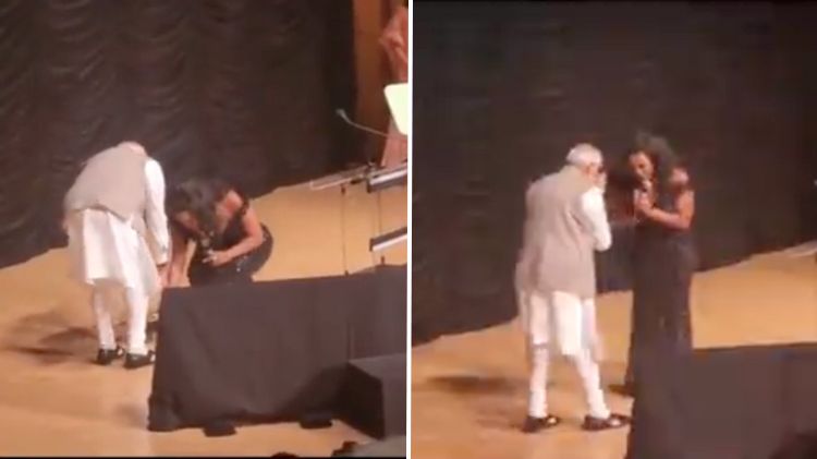 અમેરિકી ગાયક મોદીના ચરણસ્પર્શ