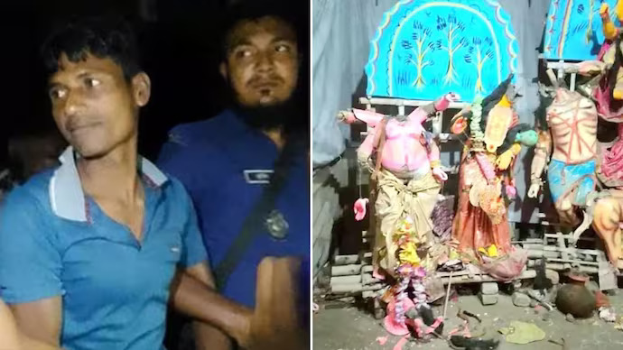 બાંગ્લાદેશમાં દુર્ગા માતાના મંદિરમાં ખલીલે કરી તોડફોડ