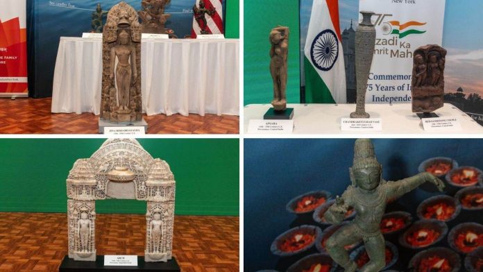 અમેરિકાએ ચોરાયેલી 105 પ્રાચીન કલાકૃતિઓ ભારતને પરત કરી