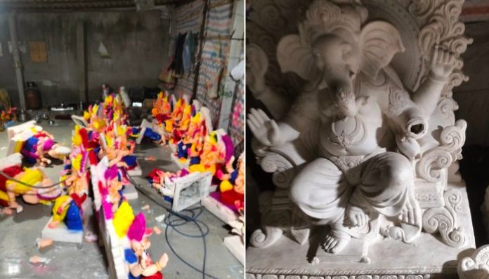 રાજકોટ ગણેશ મૂર્તિઓ તોડફોડ