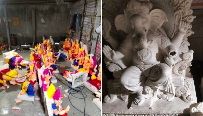 રાજકોટ ગણેશ મૂર્તિઓ તોડફોડ