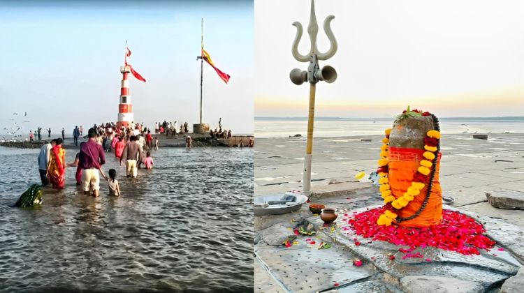 ભાવનગરમાં આવેલું નિષ્કલંક મહાદેવનું મંદિર કે જે અરબીમાં સમુદ્રમાં સ્થિત છે. સમુદ્રના મોજા શિવલિંગ પર કરે છે અભિષેક.