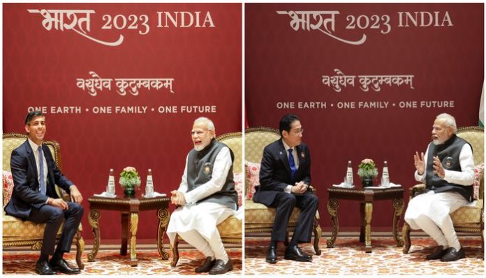 વડાપ્રધાન મોદીએ બ્રિટન PM ઋષિ સુનક અને જાપાનના PM કિશિદા સાથે કરી દ્વિપક્ષીય બેઠક