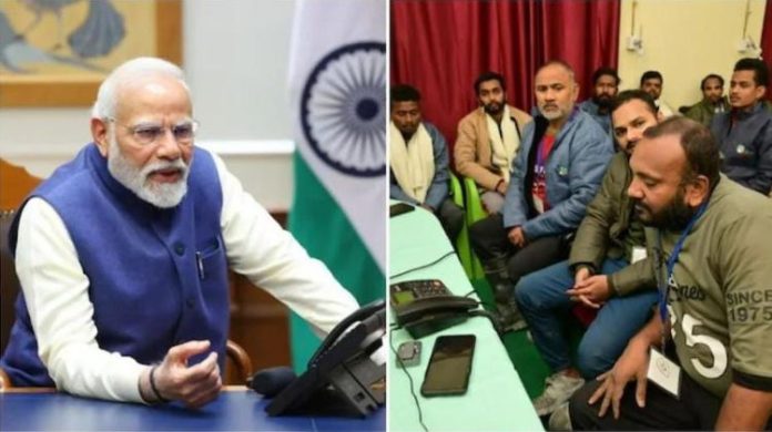 ઉત્તરકાશીની ટનલમાં PM મોદીએ ટેલિફોનિક વાતચીત શ્રમિકો