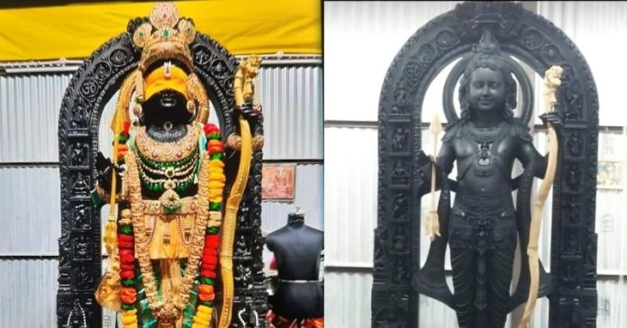 અયોધ્યાથી રામલલાની પ્રતિમાના ફોટા