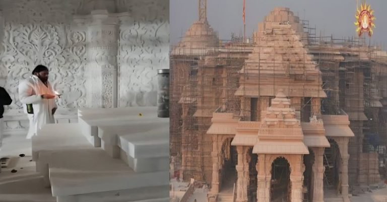 રામ મંદિર ગર્ભગૃહમાં મહાઆરતી પૂજા રામલલા ભ્રમણ આગમન