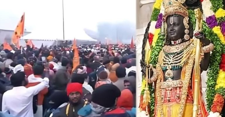 રામ મંદિર અયોધ્યા રામભક્તો માનવ મહેરામણ હજારો
