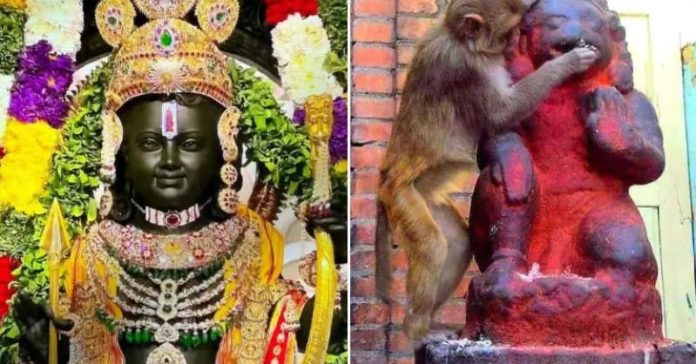 અયોધ્યા રામ મંદિરમાં હનુમાનજી પ્રભુ શ્રીરામલલા