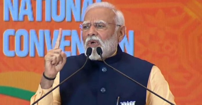 ભાજપના રાષ્ટ્રીય અધિવેશનમાં PM મોદીએ પાવાગઢ રામ મંદિર કોંગ્રેસ