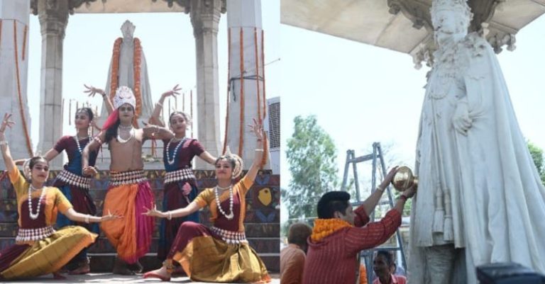 દરભંગા મહારાજની પ્રતિમાનું શુદ્ધિકરણ