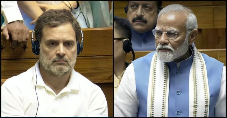 સંસદમાં રાહુલ ગાંધી PM મોદીએ