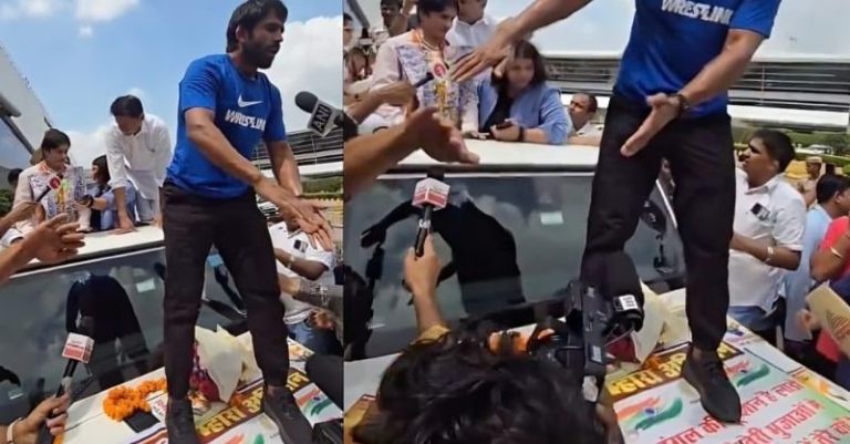 બજરંગ પુનિયાએ તિરંગાનું અપમાન