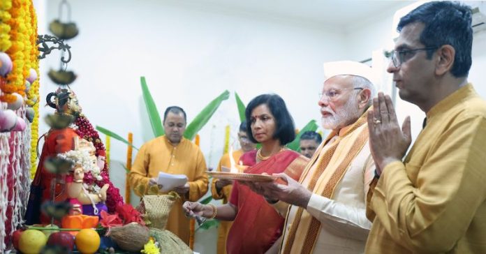 મોદી CJI ગણેશજી પૂજા