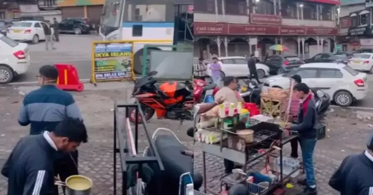 મસુરીમાં પર્યટકોની ચામાં થૂંકી