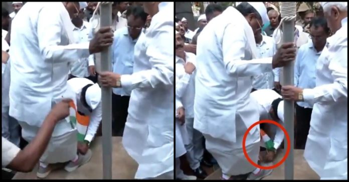સિદ્ધારમૈયા જૂતા રાષ્ટ્રધ્વજ
