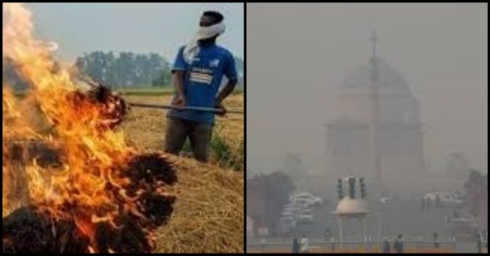 દિલ્હીમાં પરાળ બળવાના