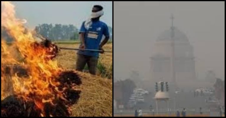 દિલ્હીમાં પરાળ બળવાના