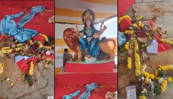 દુર્ગા માતાની મૂર્તિ તોડફોડ