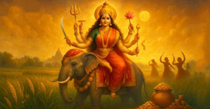 નવરાત્રિ મા દુર્ગા હાથી