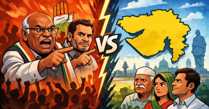 ગુજરાતીઓ અભણ કોંગ્રેસને